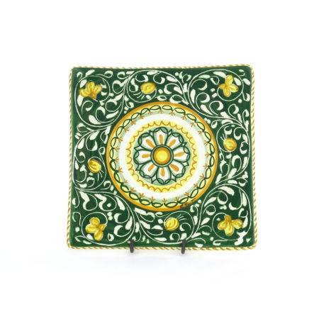 Rendiresto in Ceramica di Castelli decoro Ornato Verde