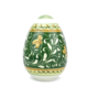 Uovo in Ceramica di Castelli decoro Ornato Verde