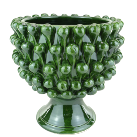 Pigna a vaso in ceramica h 24 cm. Verde