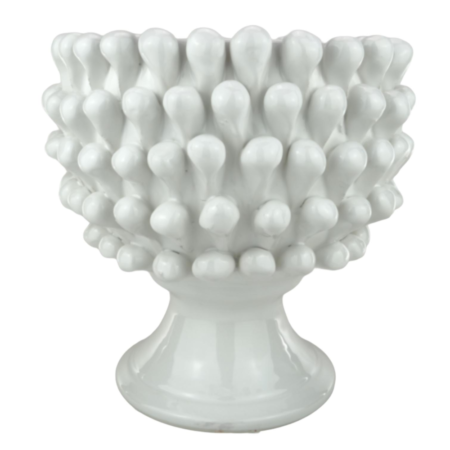 Pigna a vaso in ceramica h 24 cm. Bianco