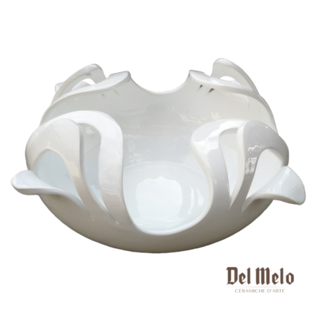 Soprammobile centrotavola design in ceramica bianco