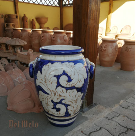 Portaombrelli Vaso in Ceramica Toscana linea Volute Blu